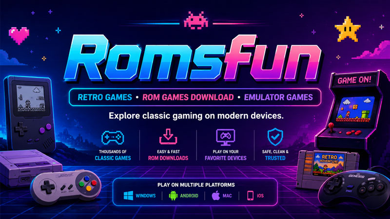 download roms emulator games banner